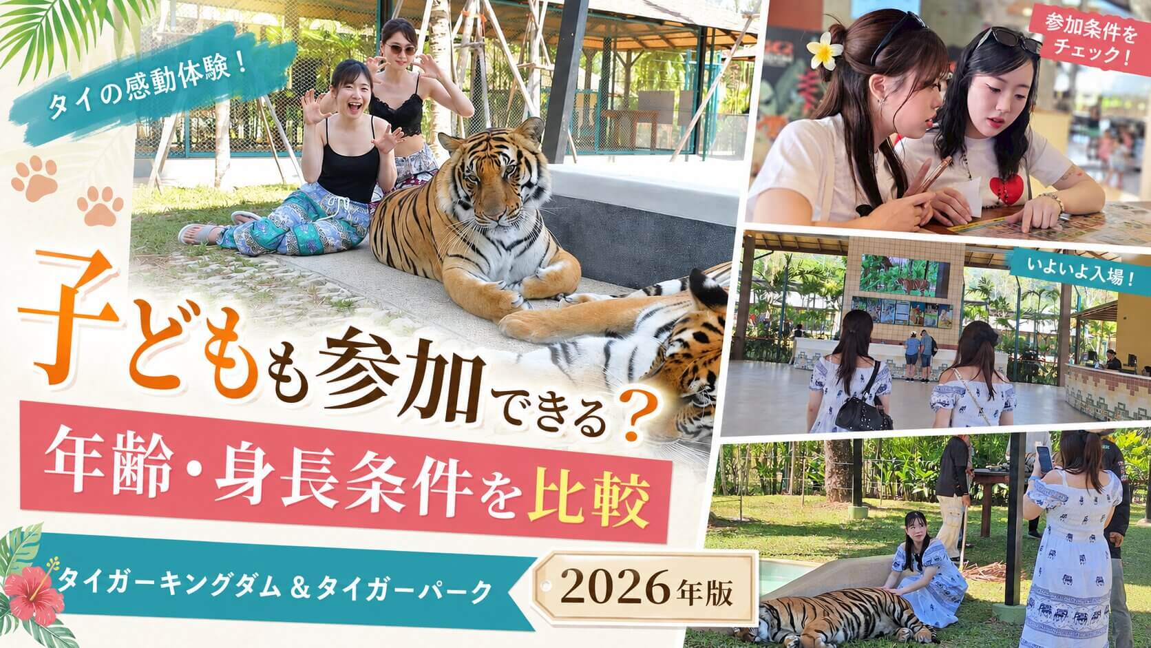 プーケットのタイガーパークで子どもの年齢・身長条件を確認する旅行者向け記事の表紙